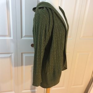 COLDWATER CREEK cardigan sweater hooded green